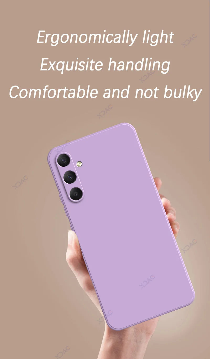 Luxury Square Liquid Silicone Cover for Samsung Galaxy A34 A54 5G SamsungA34 SamsungA54 360 Soft Protective Armor Case Coque Bag