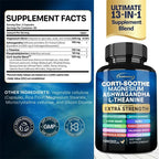 Corti-Soothe Cortisol with Magnesium, Ashwagandha, L-Theanine - Helps Lower Cortisol, Stabilize Mood and Promote Relaxation