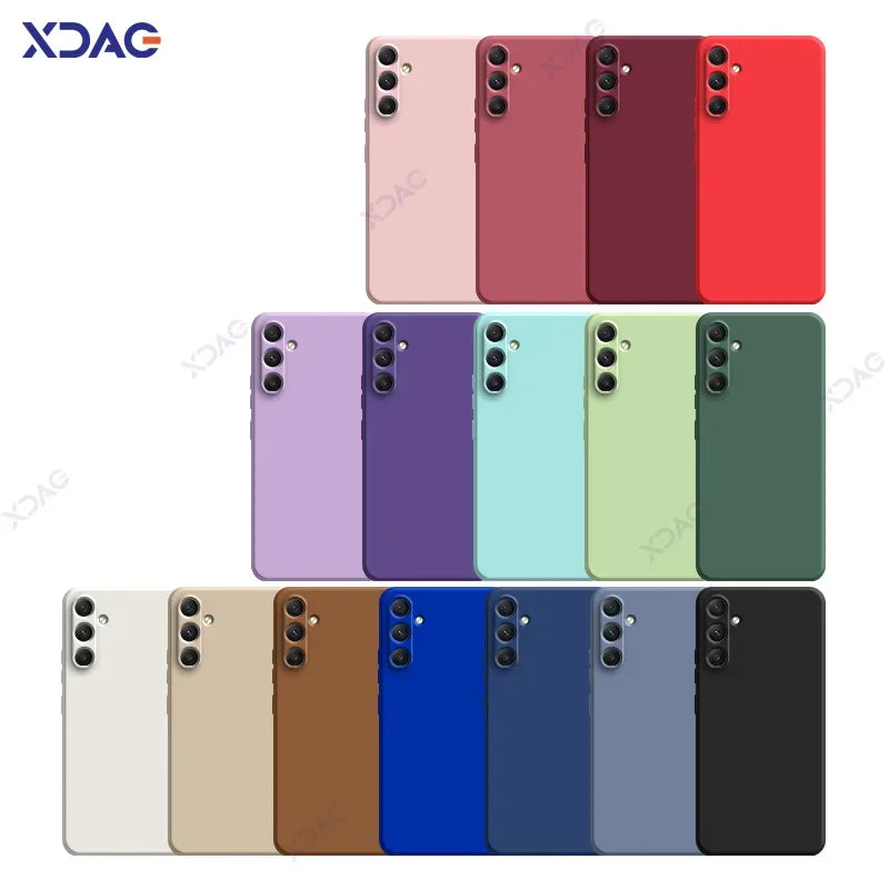 Luxury Square Liquid Silicone Cover for Samsung Galaxy A34 A54 5G SamsungA34 SamsungA54 360 Soft Protective Armor Case Coque Bag