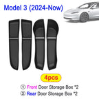 USVOTOV Car Door Side Storage Box for 2025 2026 Tesla Model Y Juniper Model 3 Model YL Accessories Door Organizer Tray Trash Can