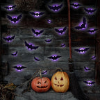 Halloween 3D Bat LED Night Light Wall Decal Self-adhesive LED Wall Decor Lamp Light Up Flashing Modes for Party Indoor Decor