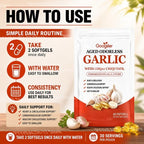 Googeer Aged Odorless Garlic Softgels with CoQ10 Ubiquinol Vitamin K2 (MK-7) for Circulation & Cholesterol Support 60 Softgels