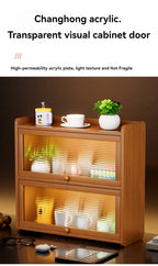 Kitchen countertop seasoning rack storage shelf, product sorting rack, layered multifunctional storage cabinet, dust-proof cabin