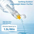 Portable Water Filter 0.1 Micron Hollow Fiber Membrane 28 30mm Bottle Adapter Ultralight Purifier for Camping Hiking Emergency