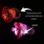Halloween Luminous Rings Creative Cute Pumpkin Ghost Eye Ghost Pirate Spider Web Children Toys Halloween Flash Finger Rings