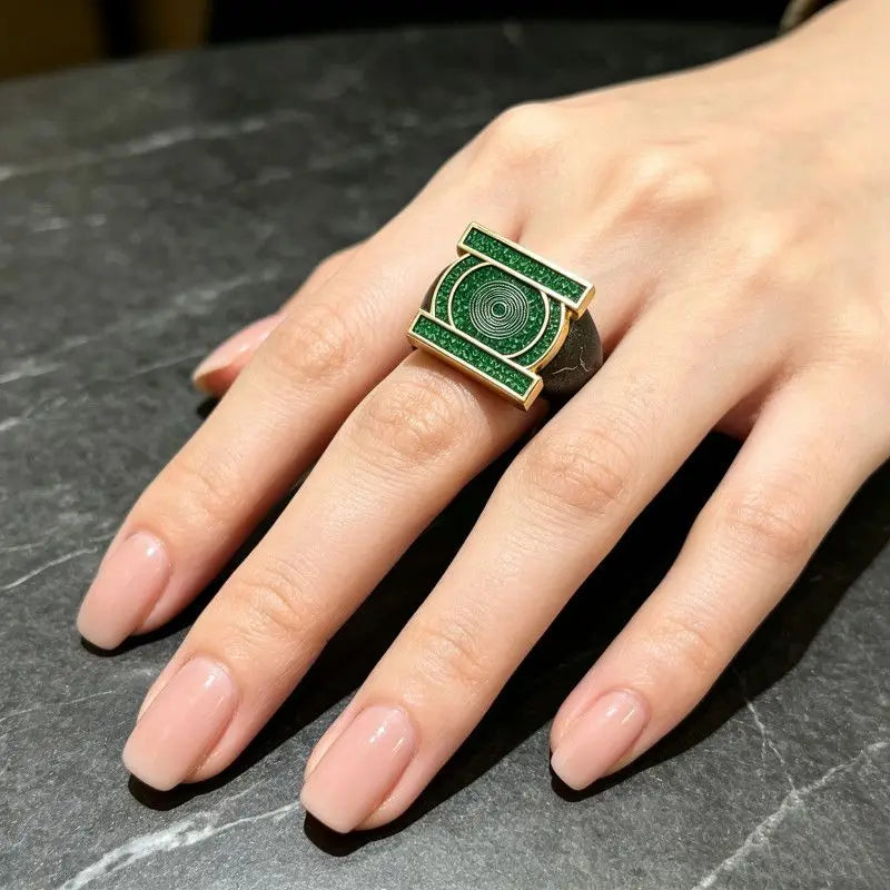 Hot Green Lantern Ring Anime Peripheral John Stewart Ring Adjustable Open Band Cosplay Green Lantern Corps Ring Toy Fans Gift