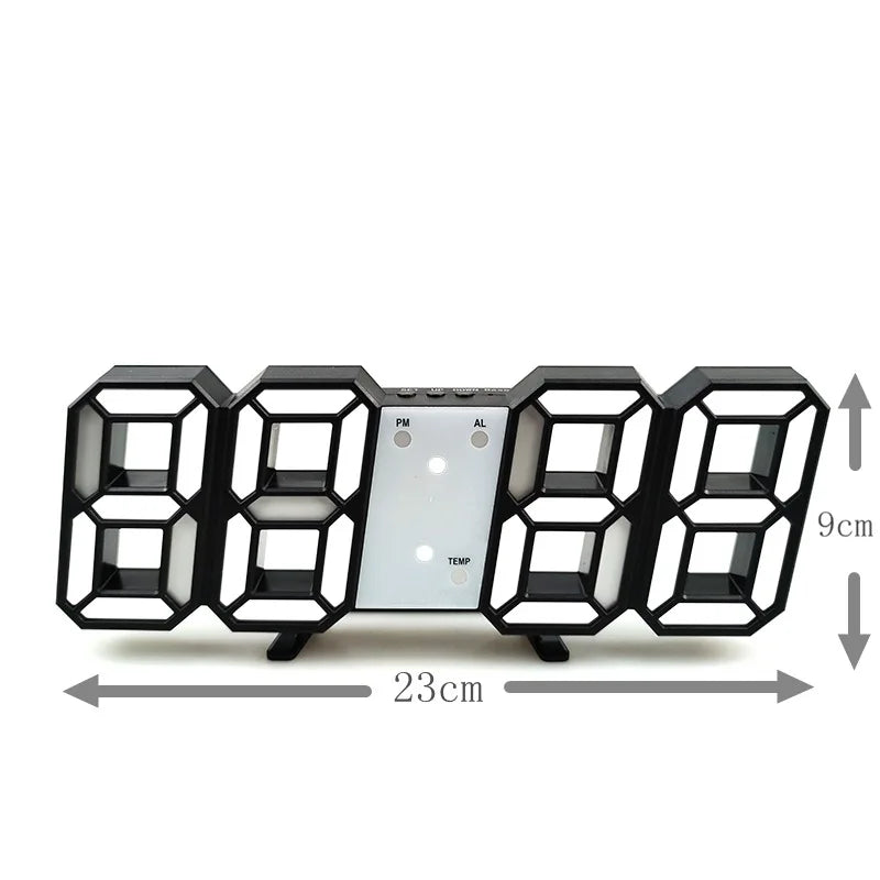 3D LED Digital Wall Clock – USB Powered