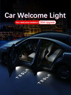 Tesla 2pcs Car HD Projector Lamp LED Door Welcome Light For Tesla Model S Model Y Model 3 Model X