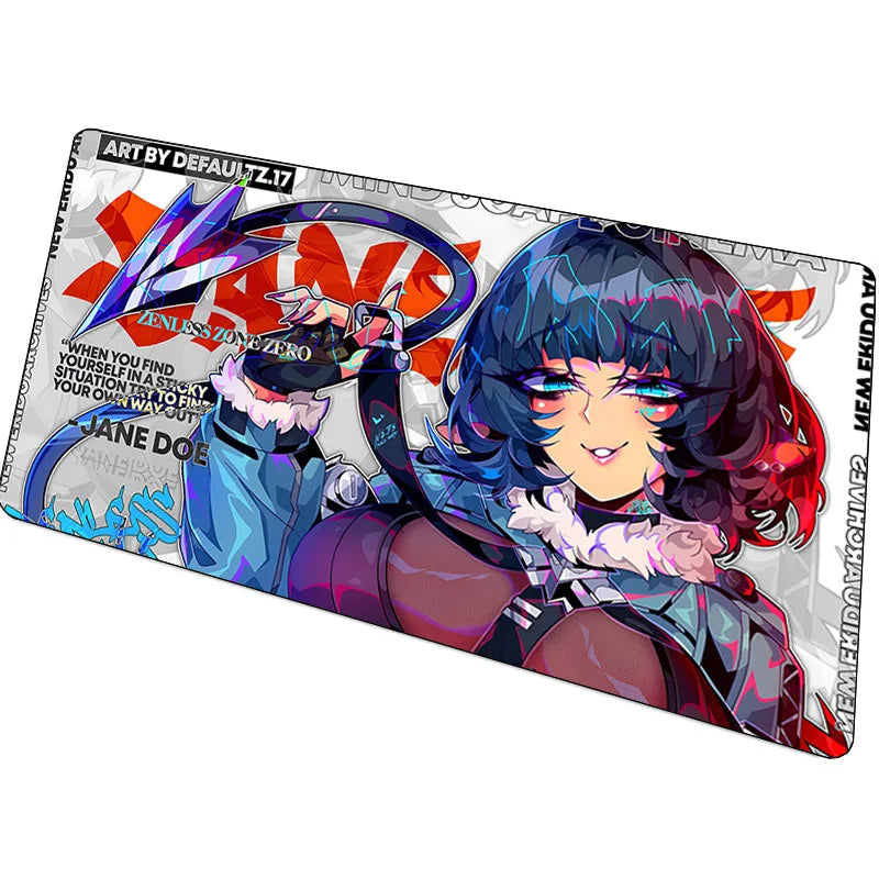 Computer Desk Mat Anime Girl Leather Mouse Pad Kawaii Office Extended Mousepad Gaming Accessories Non-slip HD Printing Carpet