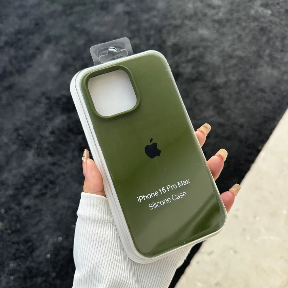 Luxury Liquid SIilicone Solid Candy Color Phone Case for Apple iPhone 17 Pro 16 15 14 13 18 Pro Max Shockproof Cover with Logo