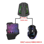 RGB Backlit Gaming Keyboard And Mouse Combo One-Handed Keypad with 3200 DPI Mouse Game Converter for PS4 Xbox Nintendo Switch