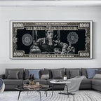 1PC frameless Classic Movie, Scarface Tony Montana Dollar Wall Art, HD Canvas Print Poster, Home, Living Room, Room Decor Painti