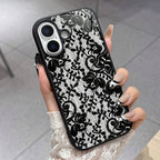 For iPhone 18 17 16 15 14 13 12 11 Pro Max Plus Case Exquisite Lace Pattern Silicone Cover For iPhone Air 16E XS X XR Soft Funda