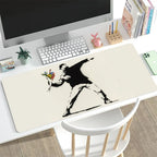 Graffiti Art Banksy S Mouse Pad Large Desk Mat Keyboard Ergonomic Office Rubber Game PC Non-slip Anti-fray Home Custom Best Pric