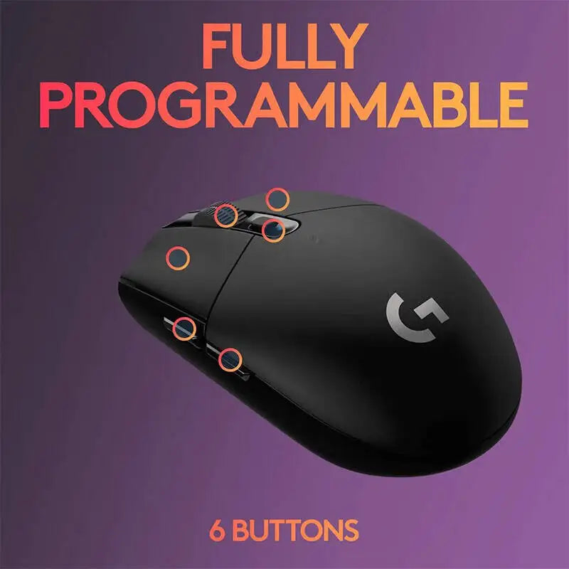 Wireless Gaming Mouse Logitech G305 LIGHTSPEED, 12000 DPI HERO, 6 Buttons, 250hr Battery, 99g, PC Mac Gamers