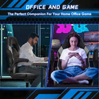 Big And Tall Office Desk Leather Gaming Computer Chair With Adjustable Swivel Task And Flip-Up Arms For Adults
