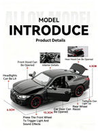 Scale 1:32 M4 X3M Toy Car Model Pull Back Music Light Doors Opened Miniature Vehicle Metal Diecast Models Kids Educational Gifts
