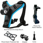Motorcycle Helmet Chin Strap Mount for GoPro Hero 13 12 11 10 9 8 DJI Osmo Insta360 SJCAM SJ4000 AKASO Action Camera Accessories