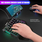 Ergonomic 35-Key Gaming Keyboard with RGB Lighting USB Powered One-Handed Design Thin Film Keys for Enhanced Gaming Experience