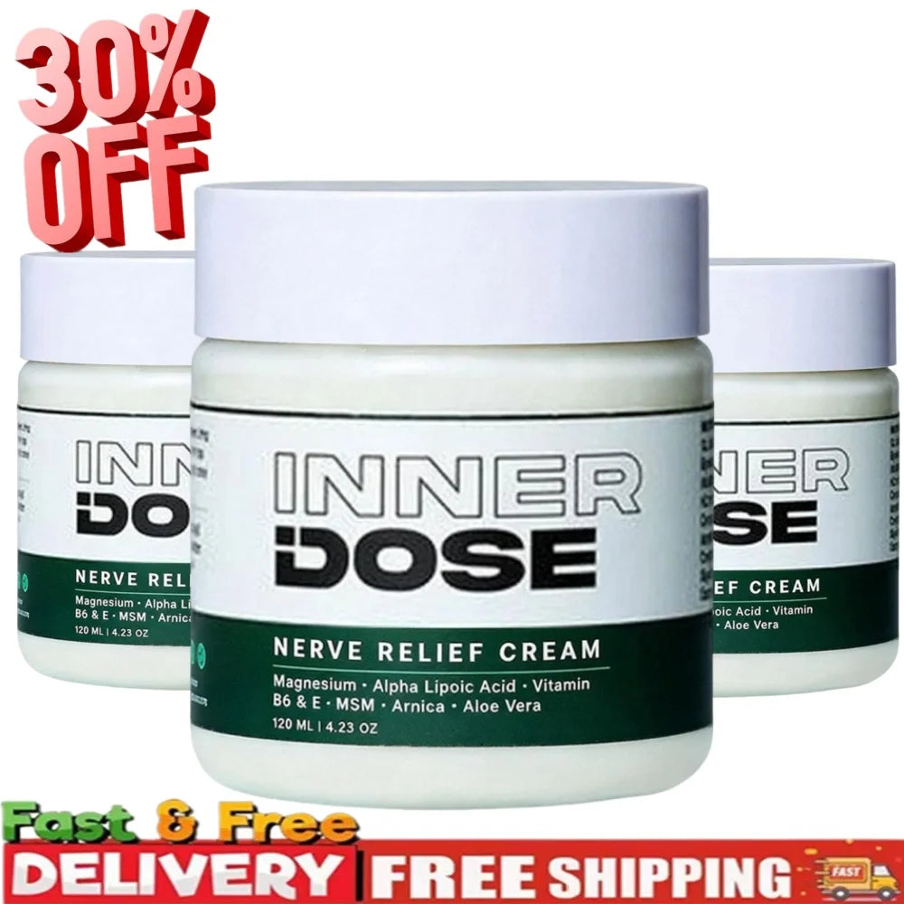 120ml Inner Dose Nerve Soothing Cream Magnesium MSM Arnica Extract Moisturizing Body Lotion for Joint & Muscle Discomfort Relief