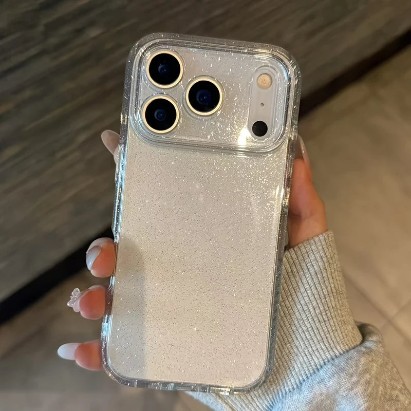 Luxury Fashion Bling Glitter Transparent Phone Case For iPhone 18 17 Pro Max 16 15 14 13 12 11 XS X XR 7 8 Plus 16E 17 Air Cover