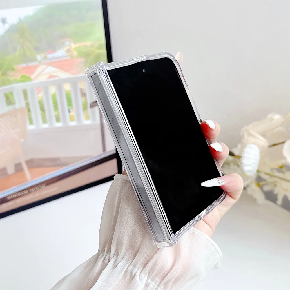 Luxury Clear Shockp Magnetic Wireless Charging Phone Case For iPhone Duo 18 Duo 18 Ultra Hinge Magsafe PC Hard Protect Cover