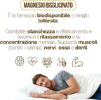 Magnesium Bisglycinate 120 Capsules with Vitamins B1, B5, and B6 for Fatigue | Supports the Nervous System, Muscles, and Energy Metabolism. 4 Months. Vegan, Gluten-Free and Lactose-Free, Made in Italy