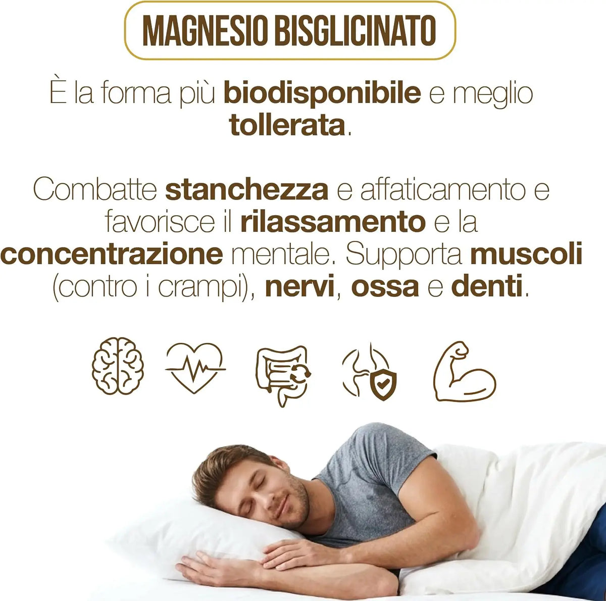 Magnesium Bisglycinate 120 Capsules with Vitamins B1, B5, and B6 for Fatigue | Supports the Nervous System, Muscles, and Energy Metabolism. 4 Months. Vegan, Gluten-Free and Lactose-Free, Made in Italy