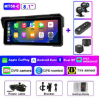 Jansite Portable 8.1 inch IP67 Waterproof Motorcycle 4K DVR GPS Navigation Wireless Carplay Android Auto Moto Recorder Monitor