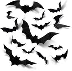 DIY Halloween Bat Decoration 3D PVC Bat Wall Sticker Black Bat Wallpaper Halloween Real Horror Prop