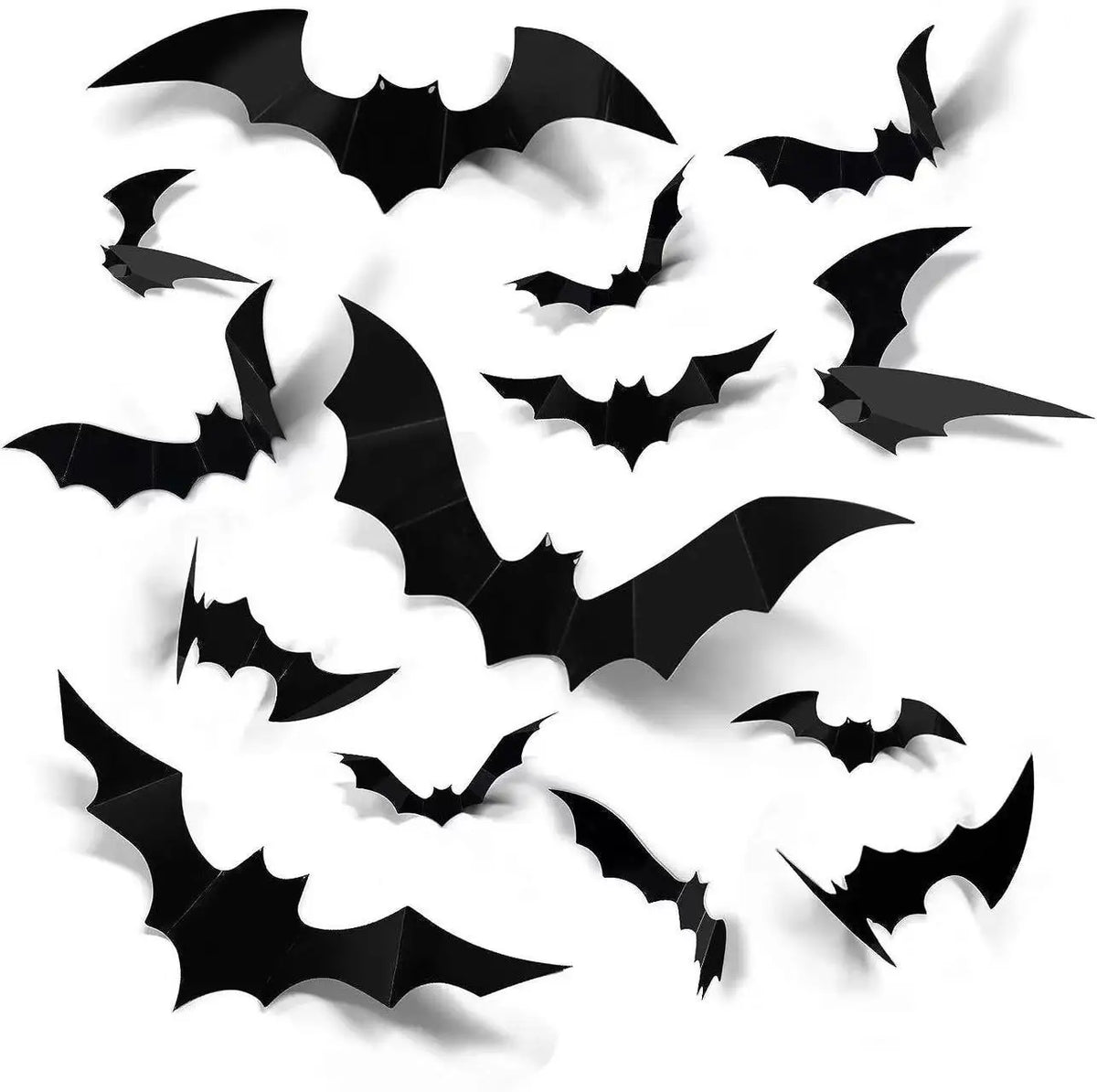 DIY Halloween Bat Decoration 3D PVC Bat Wall Sticker Black Bat Wallpaper Halloween Real Horror Prop