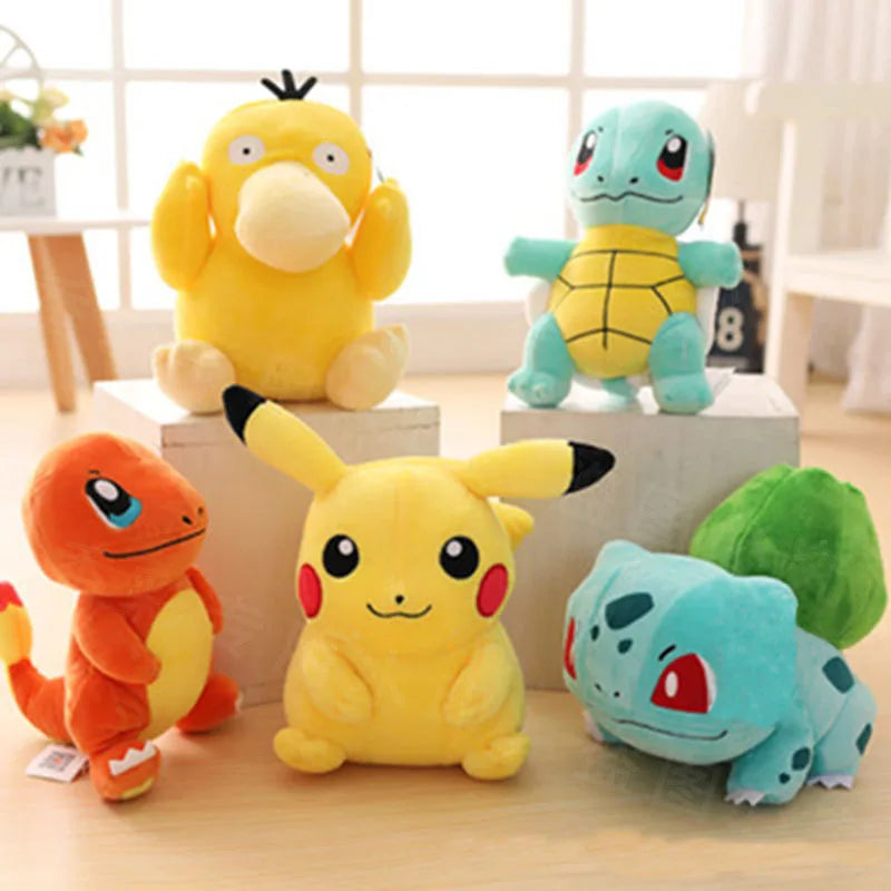18-25CM Pokemon Pikachu Plush Doll Toy Anime Kawaii Squirtle Charmander Bulbasaur Stuffed Toys Cartoon Children Birthday Gift