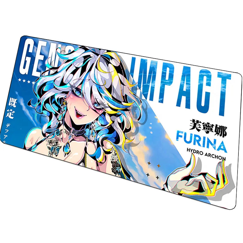 Computer Desk Mat Anime Girl Leather Mouse Pad Kawaii Office Extended Mousepad Gaming Accessories Non-slip HD Printing Carpet