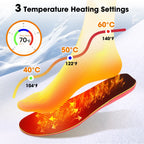 Electric Heated Insoles Anti Stress Safe Foot Warming Pad APP-Controlled Cut-to-Fit for Winter Outdoor Camping Skiing Shoe Pads
