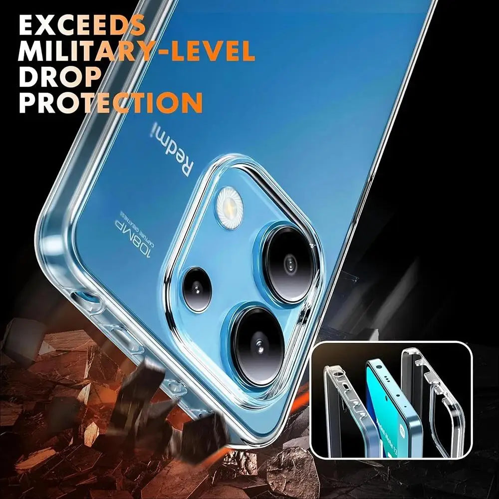 360 Full Body Silicone Case for Xiaomi Redmi 13 4G 13C 12C 10C 9A 9C Note 13 12 11 10 9 Pro Max 5G Shockproof PC Hard Cover Coqu