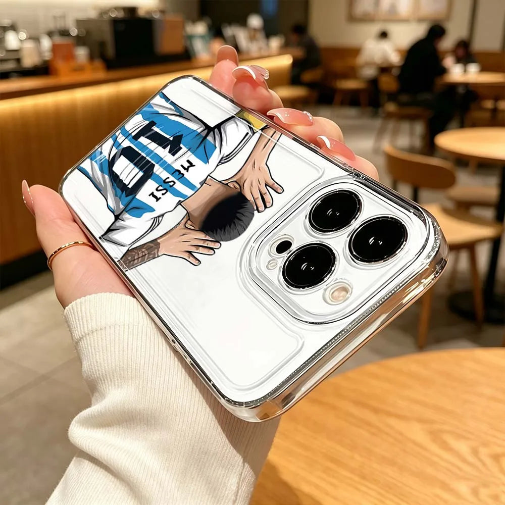 Messi Football Design Clear Protective Case For iPhone 11 12 13 14 15 16 17