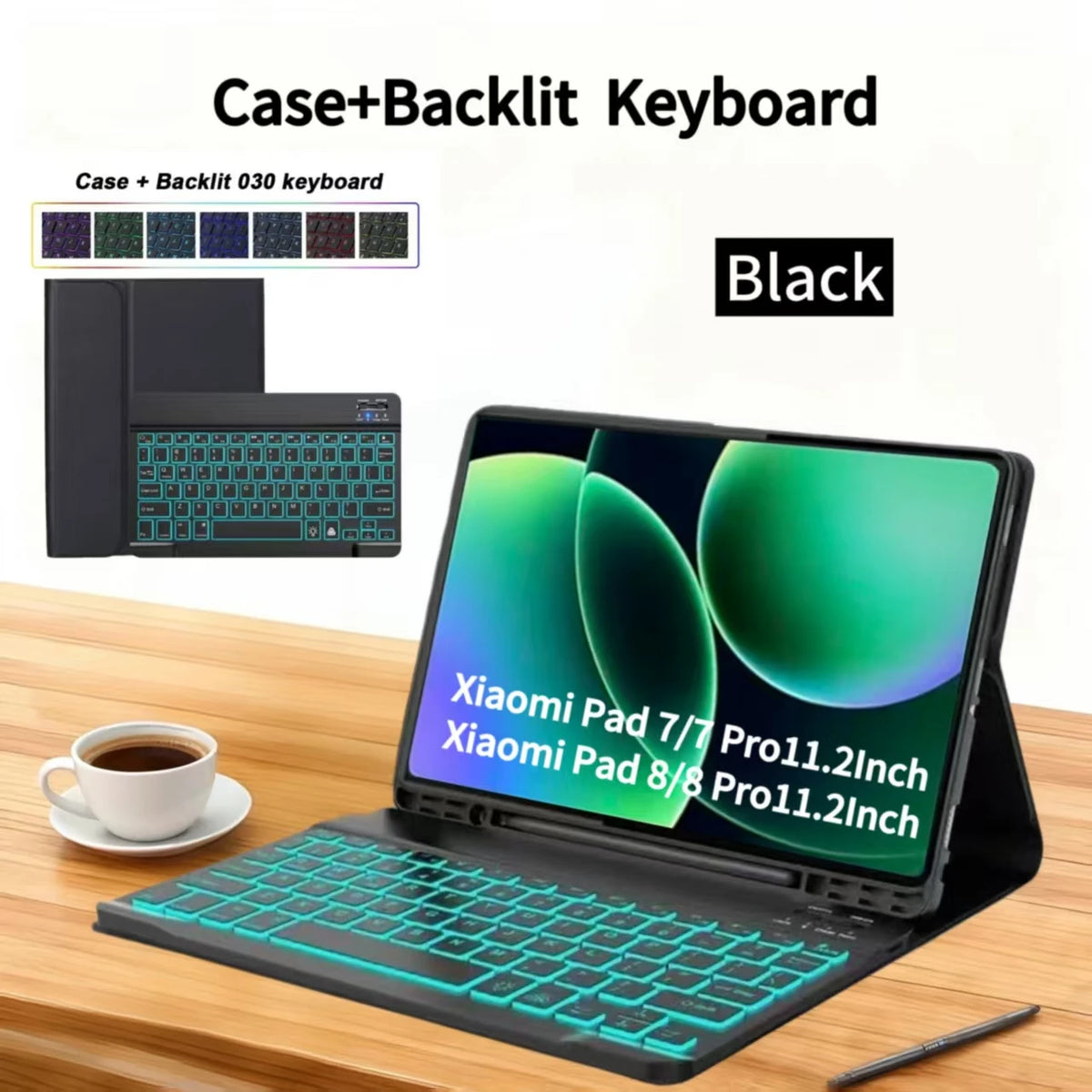 Case for Xiaomi Pad 7 /8 11.2" Bluetooth Keyboard Case for Xiaomi Pad 7/8 Pro 11.2" Wireless Bluetooth Removable Keyboard Case