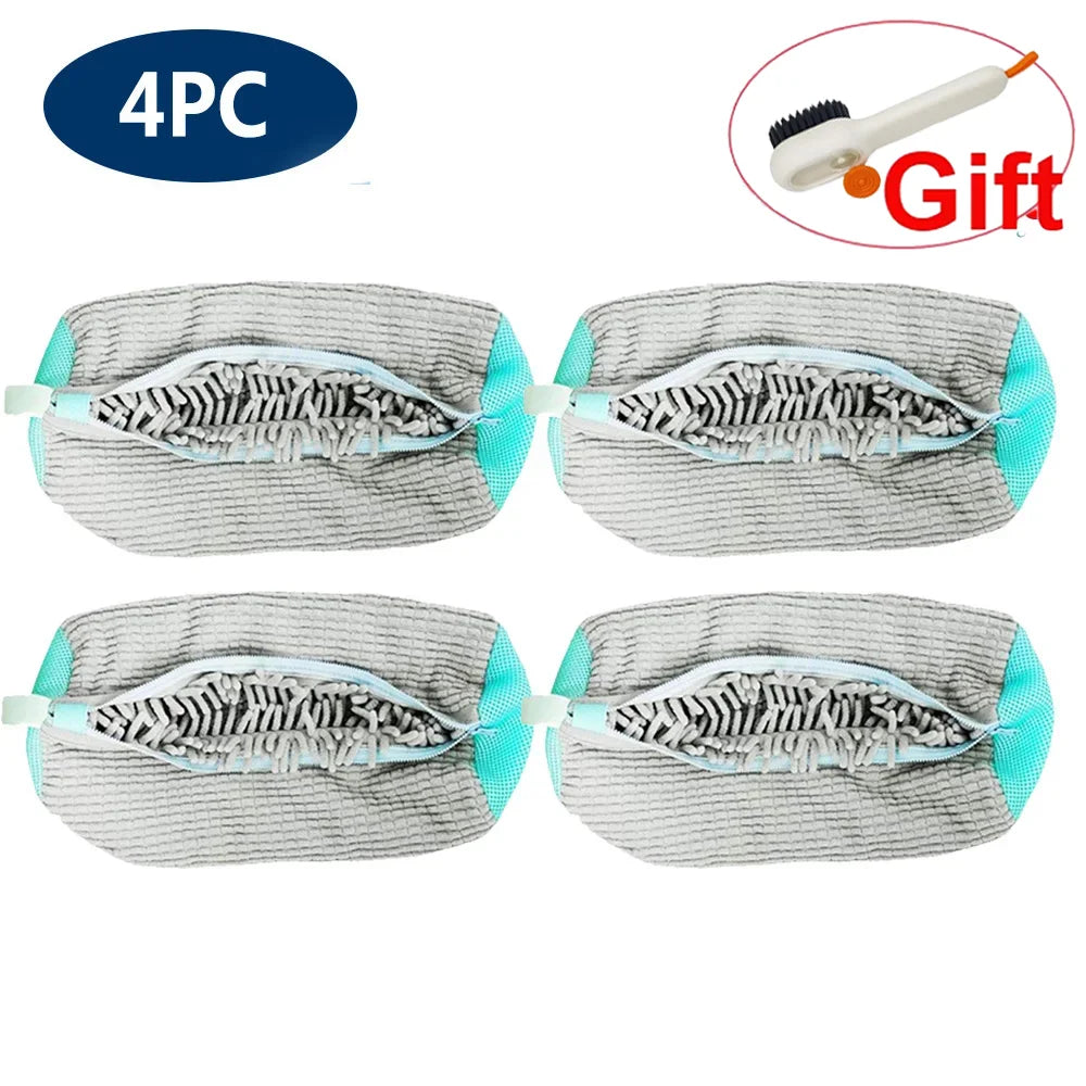 Shoes Washing Bag Laundry Bag Padded Shoe Protector Fluffy Fiber Polyester Laundry Wash Bag Machine Washable Organizer