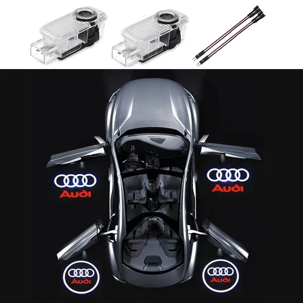 2PCS LED Car Door Logo Light Led Projector For Audi A4 B5 B6 B7 B8 B9 A1 A3 8V 8P 8L A6 C5 C6 C7 A5 A7 A8 Q3 Q5 Q7 TT S3 S6