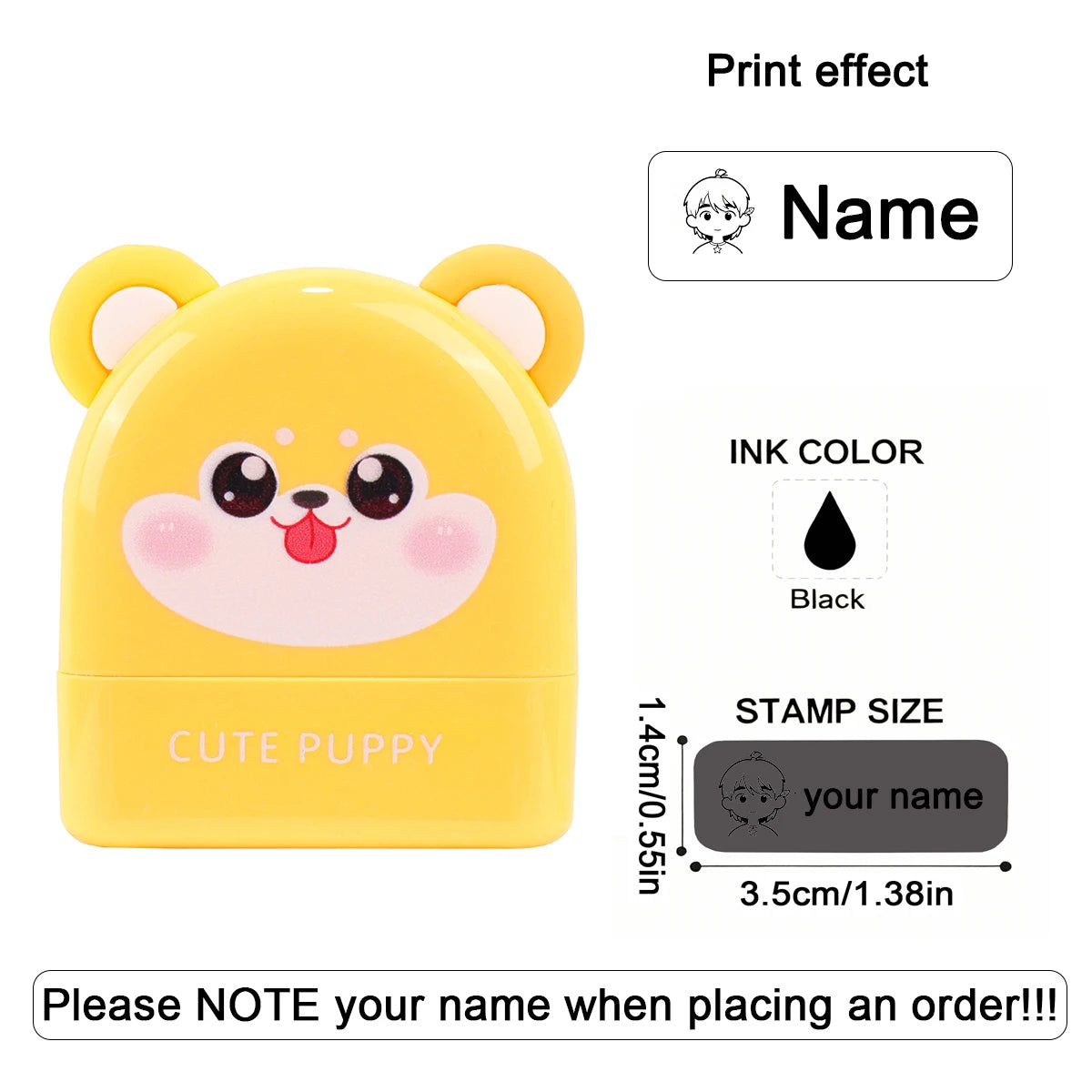 Personalized Cute Name Stamp Waterproof Clothing Label for Kids Self Ink Stamp for Kindergarten School Bags Custom Stamp