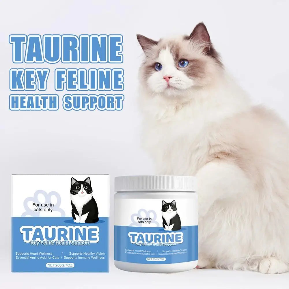 200g Taurine Powder for Cats – Essential Amino Acid Supplement for Heart Health & Function, Supports Cardiac Muscle Health Care