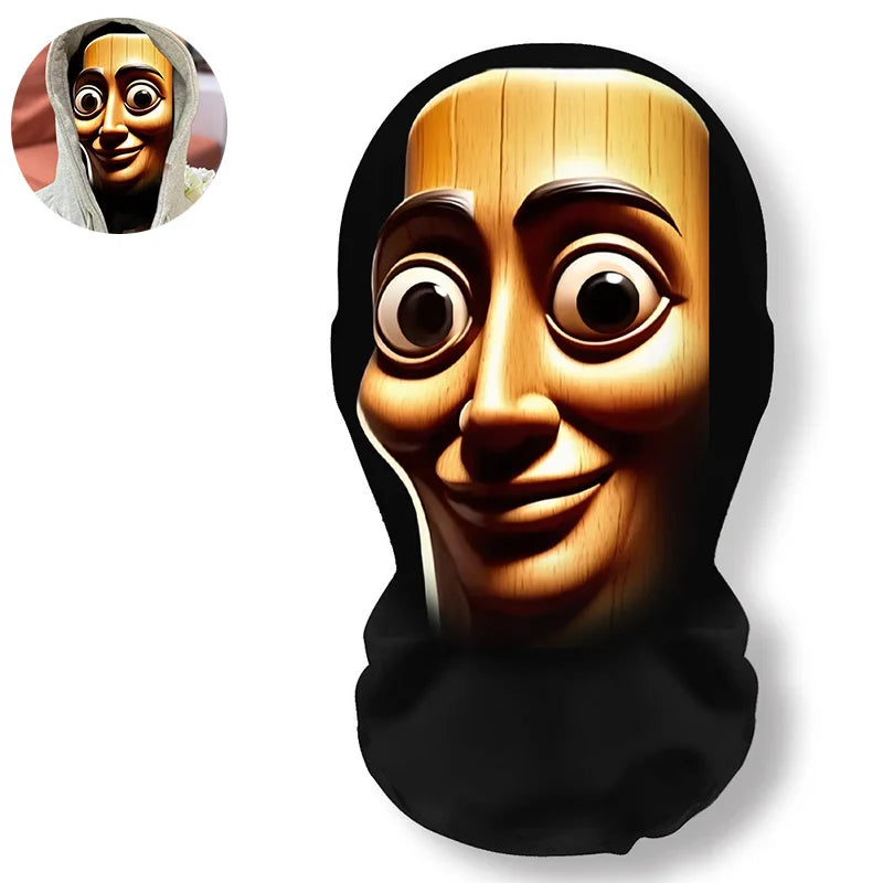 NEW 3D Printed Full Face Mask TungTungTung Sahur Mesh Mask For Men Party Supplies Funny Cosplay Props Novel