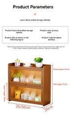 Kitchen countertop seasoning rack storage shelf, product sorting rack, layered multifunctional storage cabinet, dust-proof cabin