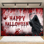 Horror Halloween Photography Background Moon Night Castle Forest Pumpkin Lantern Skeleton Family Party Photo Backdrop Decoration