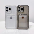 Shockproof Card Slot Pocket Phone Case For iPhone 18 17 16 15 14 13 12 11 Pro Xs Max 6 7 8 Plus Air 17e 16e Clear Wallet Cover