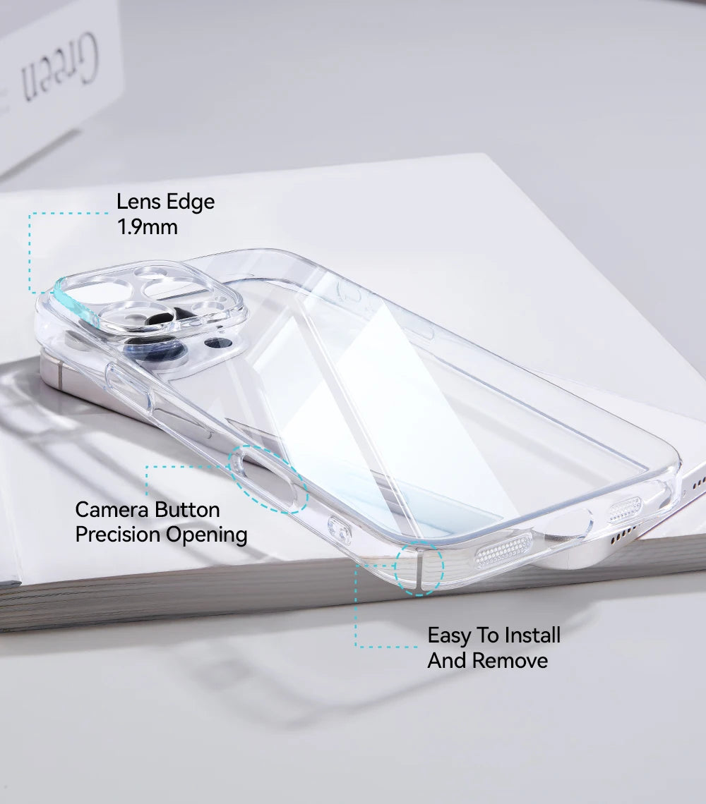 Joyroom Case For iPhone 18 Pro Max Case Crystal Transparent PC Anti-Yellow Lens Protection Cover For iPhone 17 16 15Pro Max Case