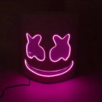 Fashion Luminous LED Mask DJ Costumes Accessories Glow Supplies Neon Light Marshmallow  Mask For Music Festival Nightclub Dance