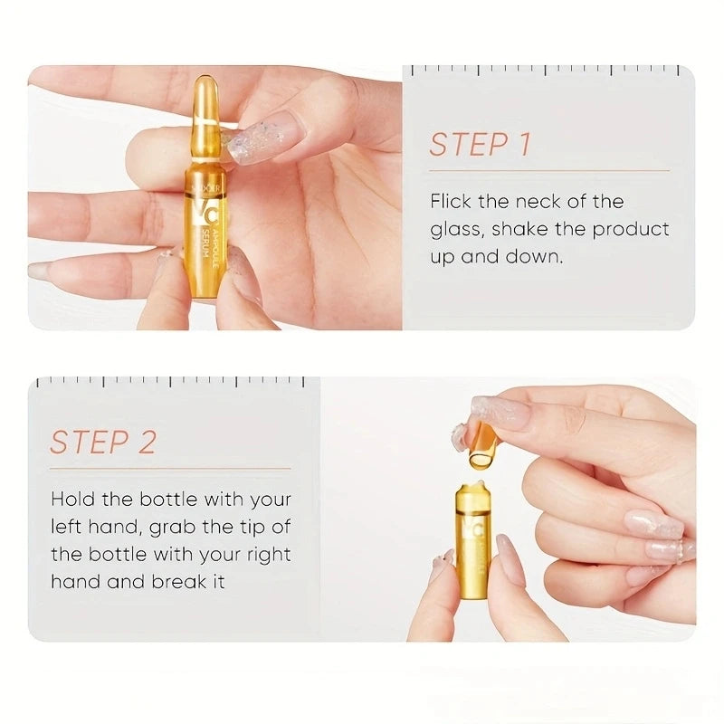 Vitamin C Serum, Each Box Contains 2ml X 7 Vials, Meeting the Needs of Facial Care for a Week, Made with Mild Ingredients, Individually Packaged, Convenient to Use, Safe and Hygienic, Suitable for Men, Alcohol-Free