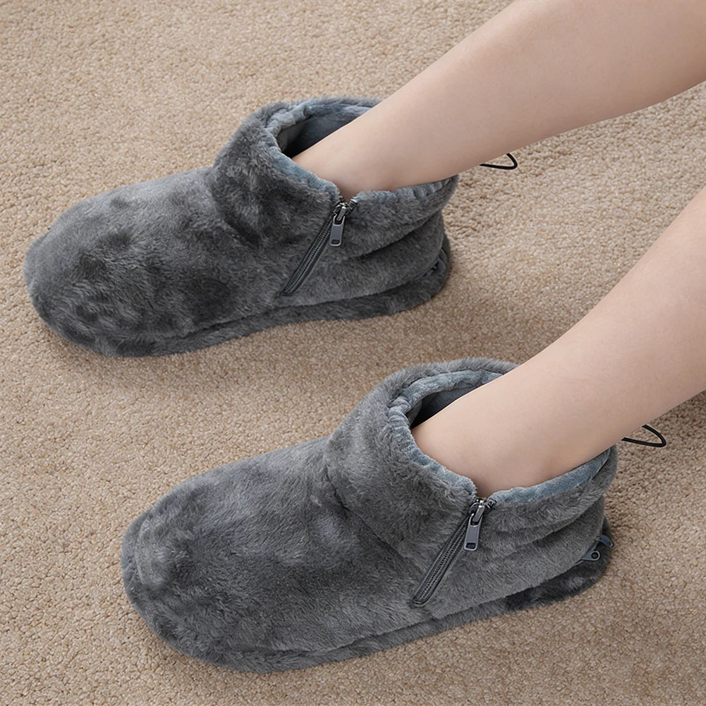 USB Heater Foot Shoes Plush Warm Electric Slippers Comfortable Feet Heated Shoes Electric Heated Shoes for Men Women