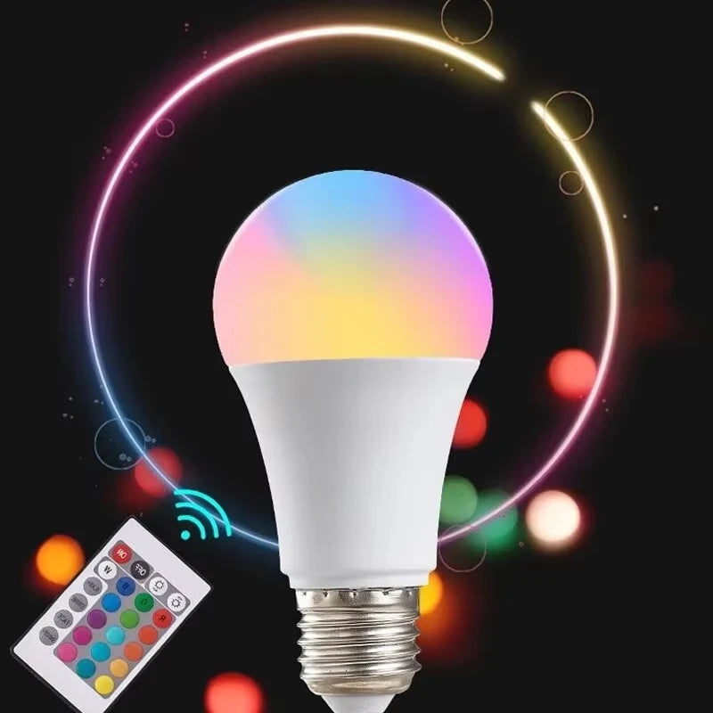 24 Key Remote Control Smart Lamp Atmosphere Light 16 Colors RGB Bulb LED Multicolor Bulb E27 220V Household Lighting Dimmable